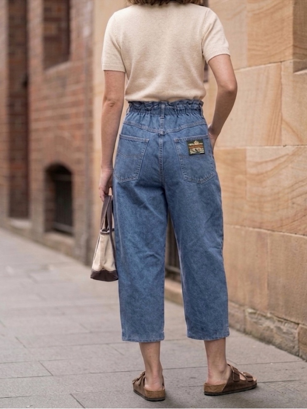 Vintage 90s Nevada High-Waisted Paperbag Jeans | Relaxed Tapered Fit Size 30 New